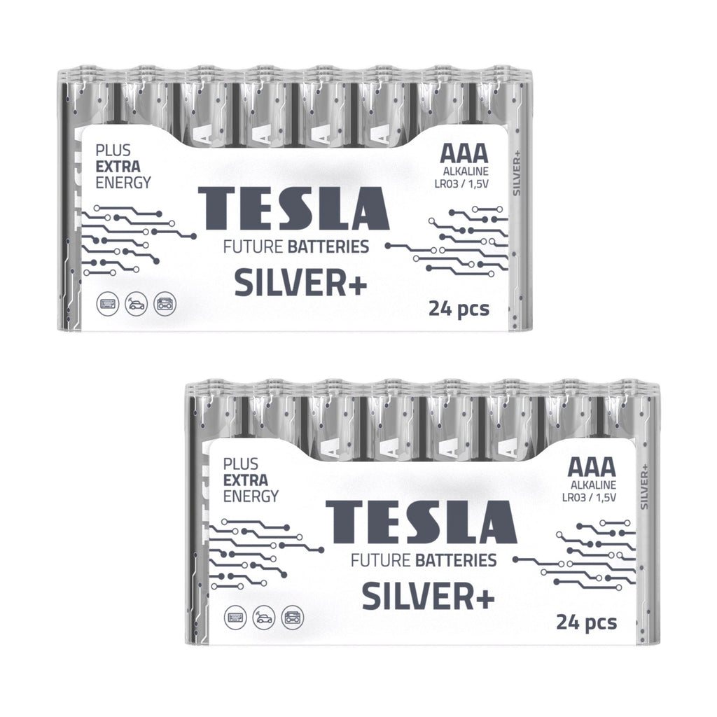 Tesla Silver+ AAA Alkaline Batteries (48 pcs)-0