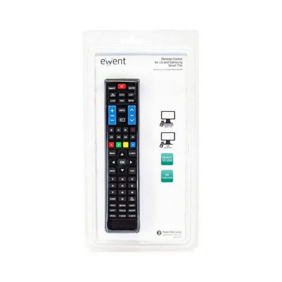 Remote Control for Smart TV Ewent EW1575 Black-2